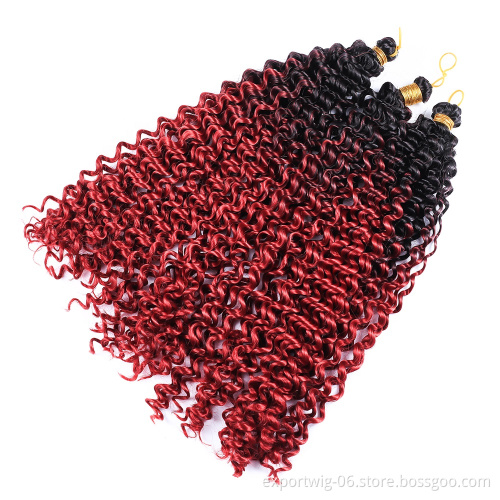 wholesale water curls wave crochet synthetic hair bundles extension in stock water deep crochet hair attachment